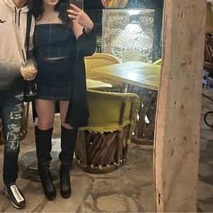 Black knee high boots